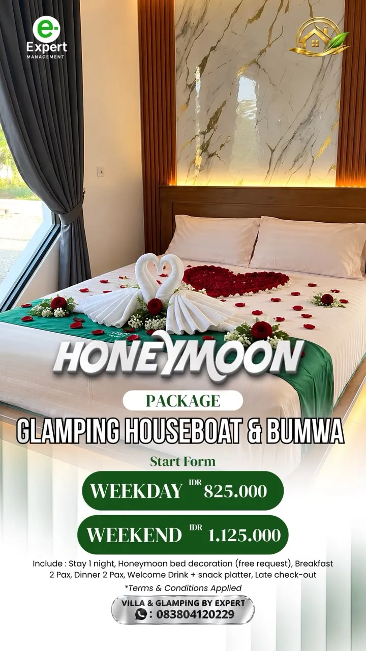 Honeymoon Package Glamping Houseboat & BUMWA